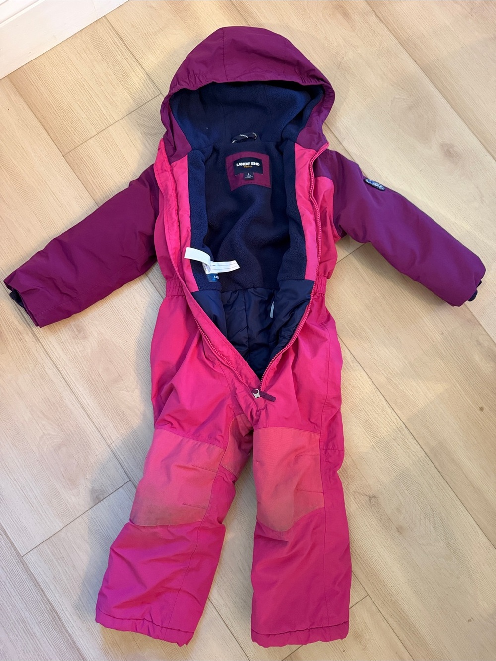 Lands' End Toddlers' Pink and Magenta One-Piece Snowsuit